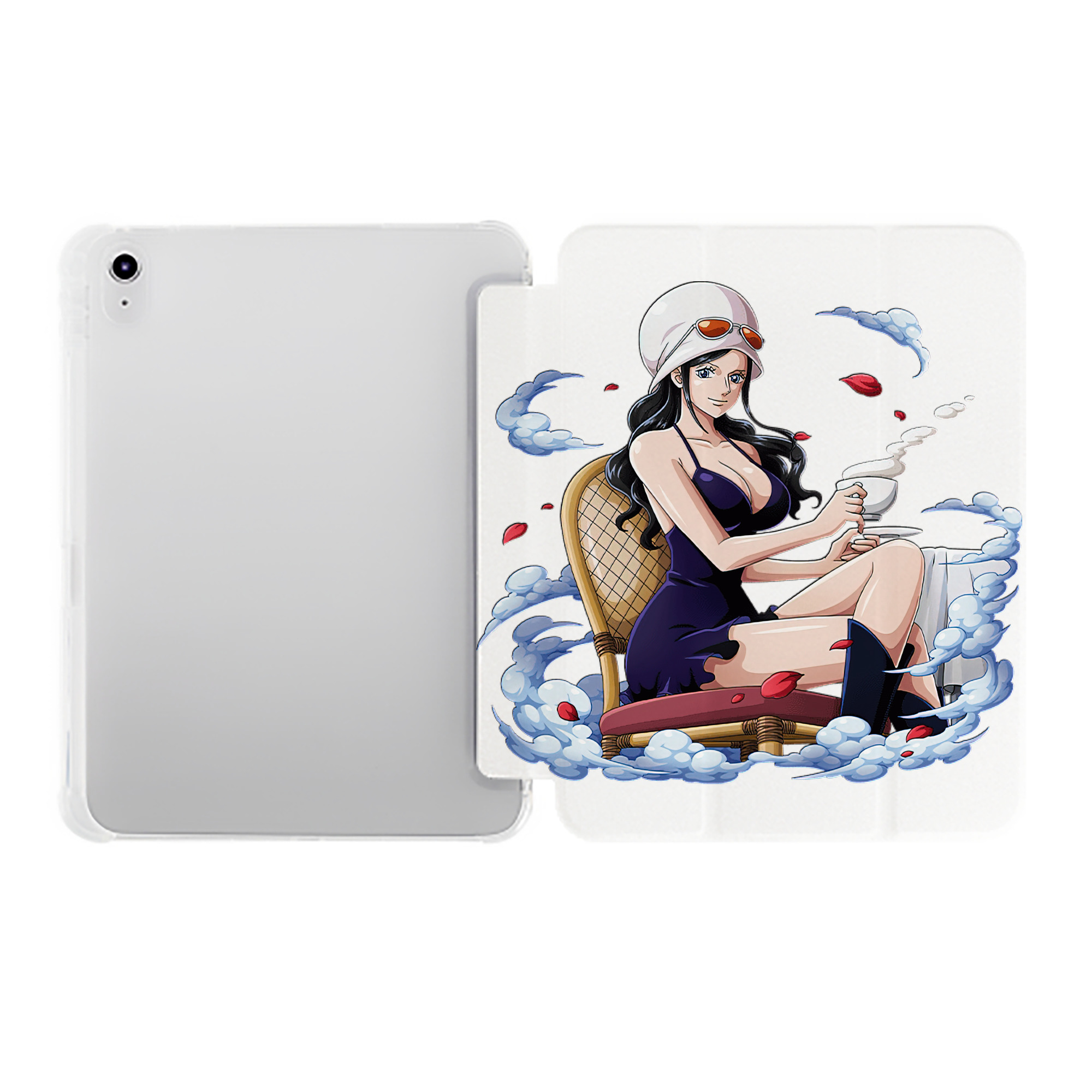 （画像用） ワンピース ニコ・ロビン ONE PIECE Nico Robin IPad ケース ペン収納付き 三つ折りスタンド PUレザー×シリコン 対応機種9.5/10.5/10.9インチ
